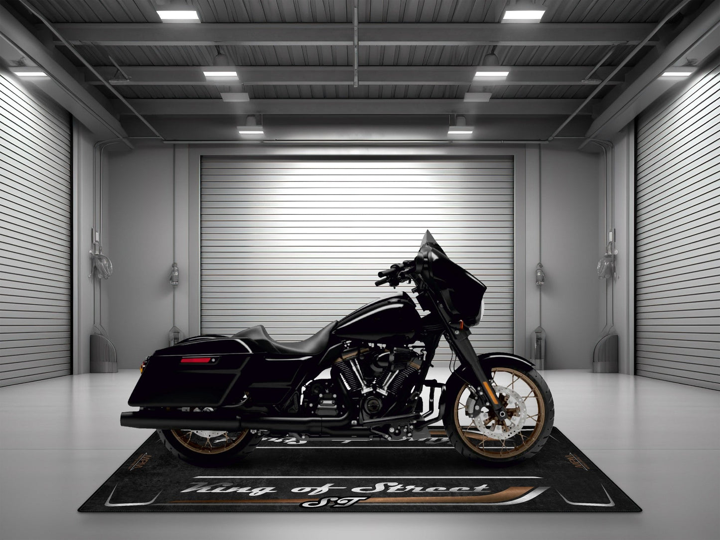 Motorcycle Mat for Cruiser Motorcycle "King of Street ST" - MM7348 - Howling Moto