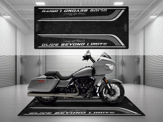 Motorcycle Mat for Cruiser Motorcycle "Glide Beyond Limits - King of Road " - MM7350 - Howling Moto