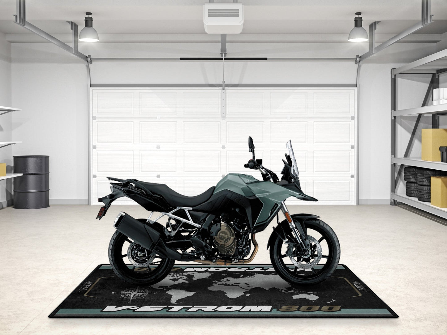 Designed Pit Mat for Suzuki V-STROM 800 Motorcycle - MM7375 - Howling Moto