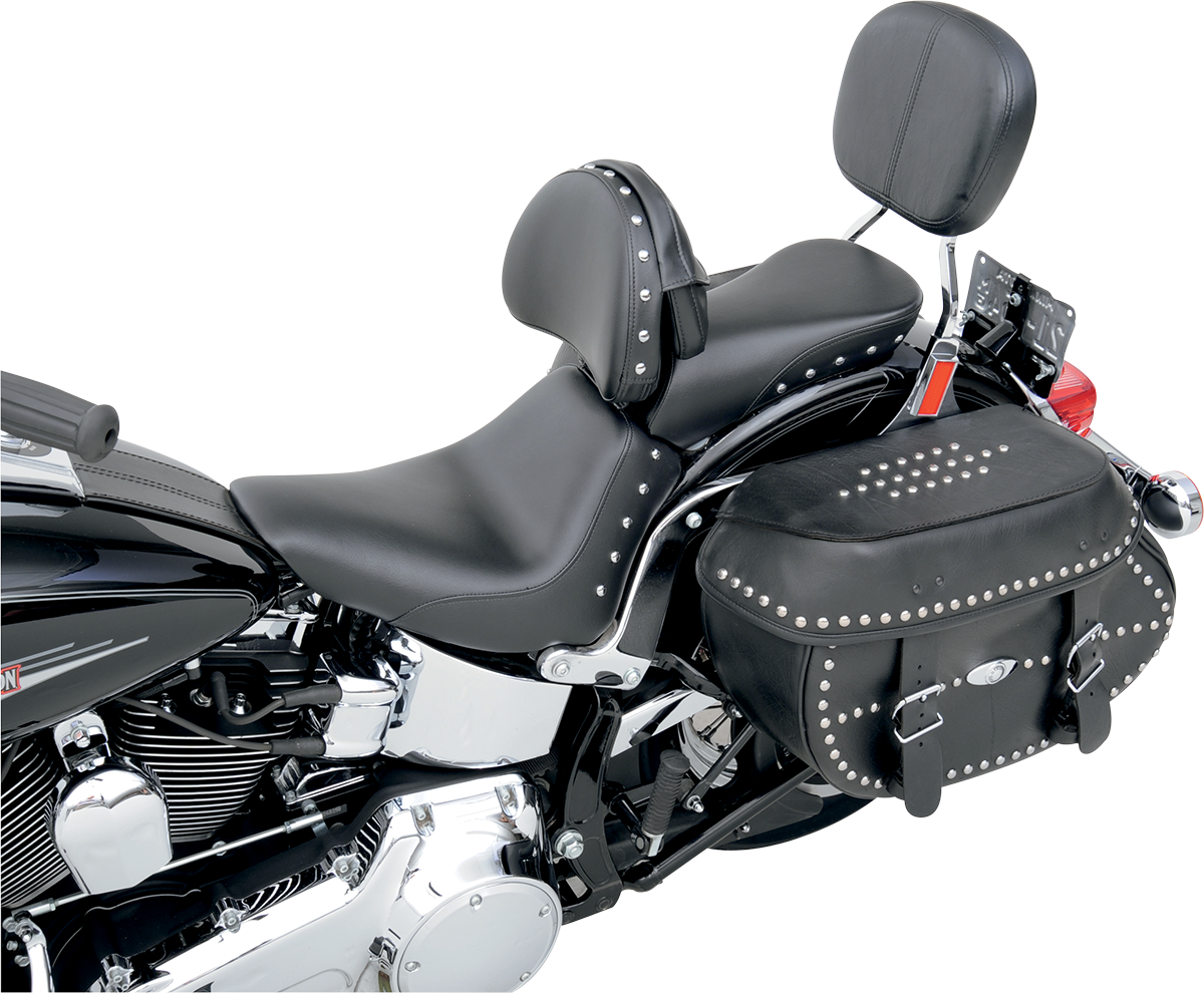 Bill's Exhausts SADDLEMEN Touring Pillion seat with studs for FB models 2007-2017, designed for comfortable passenger riding.
