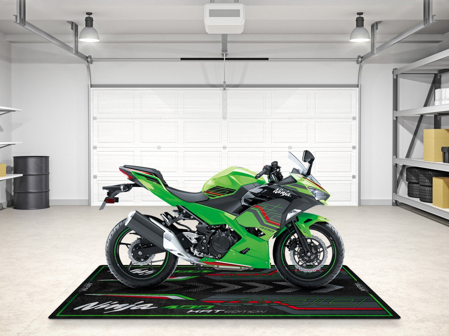 Designed Pit Mat for Kawasaki Ninja 400 KRT Edition Motorcycle - MM7387 - Howling Moto