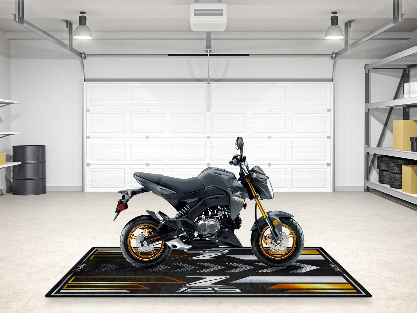 Designed Pit Mat for Kawasaki Z125 Motorcycle - MM7408 - Howling Moto
