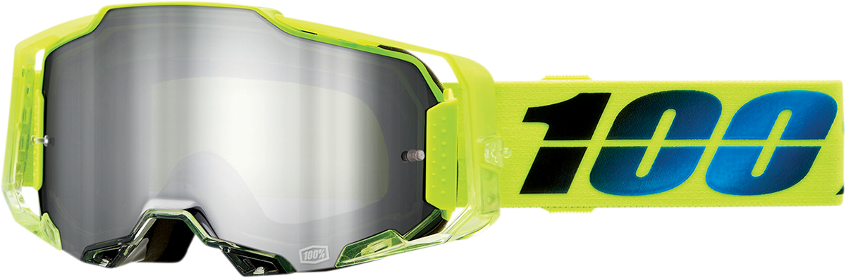 Bill's Exhausts Armega Goggles Koropi Flash Silver Mirror with black strap and sleek reflective silver lenses.