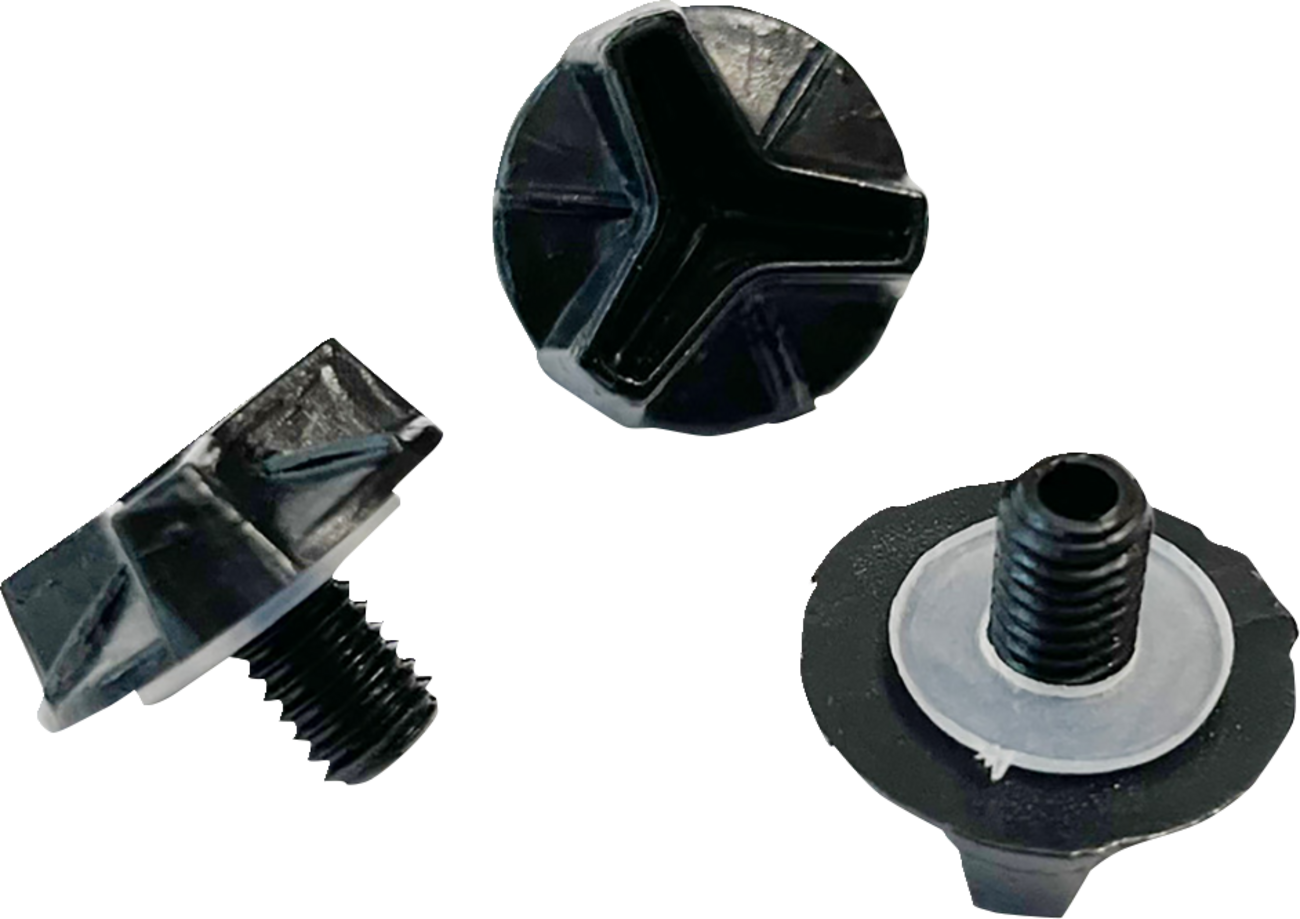 Set of three Bill's Exhausts AFX FX-15/FX-15Y helmet screws, silver metal fasteners for helmet assembly and securement.