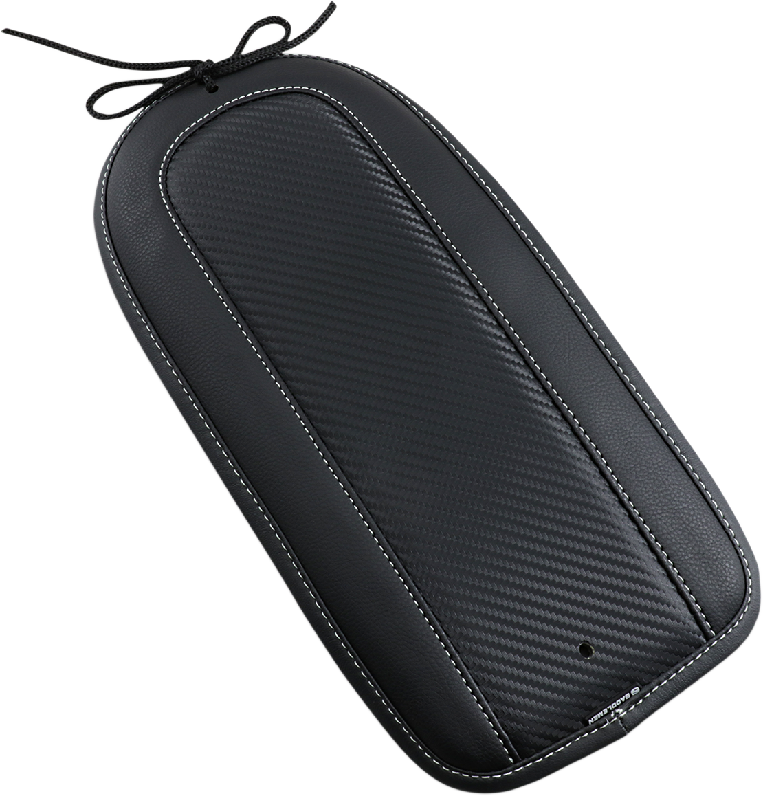 Bill's Exhausts SADDLEMEN Fender Chap for Dominator Solo Seat T8128-18-D, showing black leather motorcycle seat cover with stitching detail.