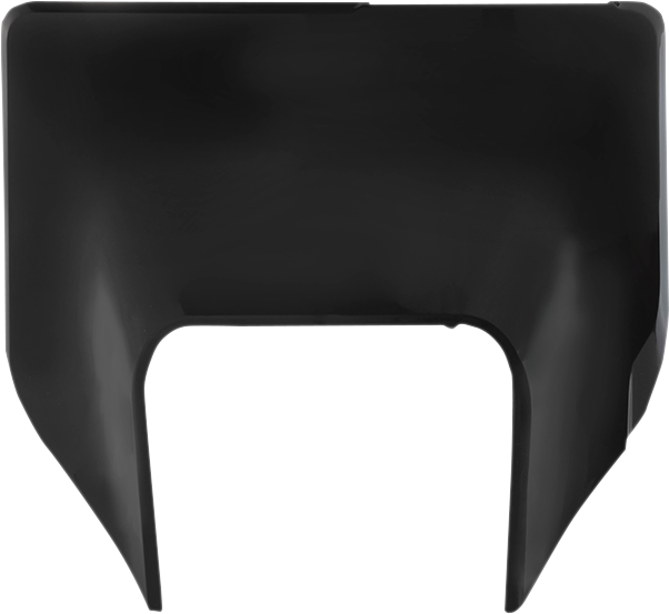 A black Acerbis headlight mask for motorcycle, designed to fit the body of the vehicle with a sleek, aerodynamic appearance.
