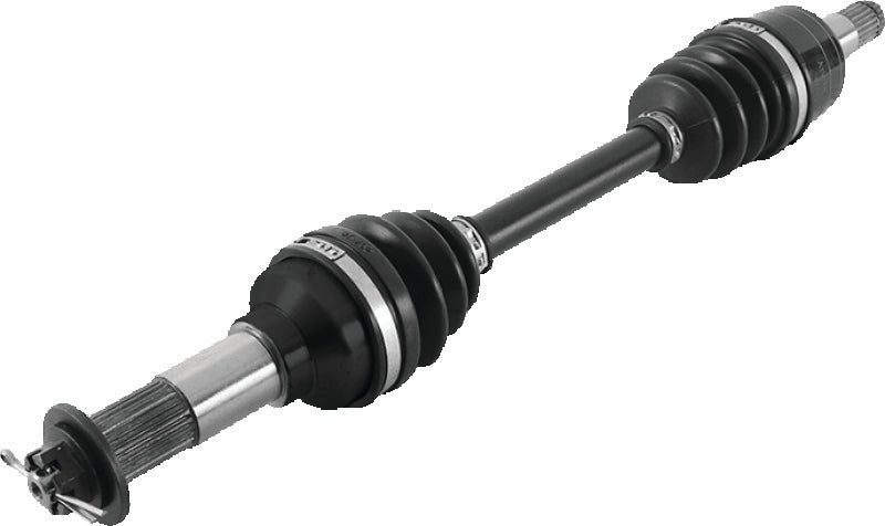QuadBoss Yamaha YFM350 Bruin 4x4 front left rugged axle part 609243, showing the durable metal axle with mounting points.