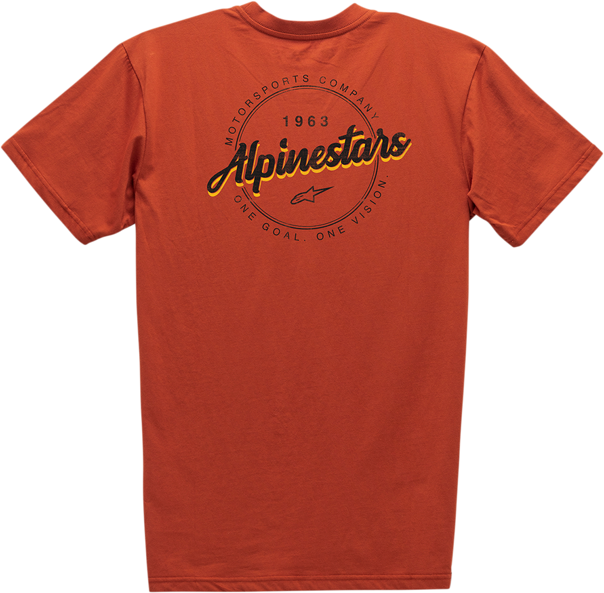 Coral ALPINESTARS Turnpike Premium T-Shirt in XL, displayed flat showing front design and material texture.