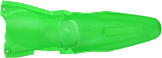A green Acerbis rear fender for motorcycle, made of durable body material, designed for off-road or dirt bike use.