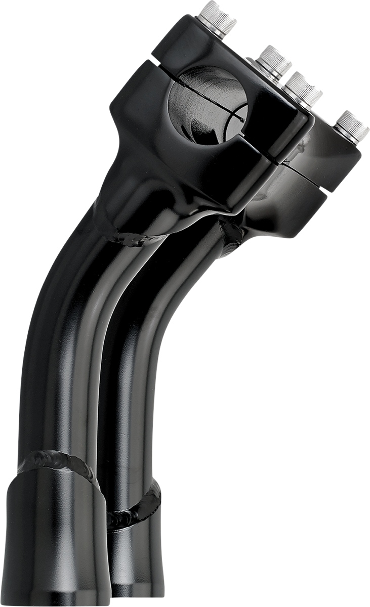 Black BILTWell Risers Murdock oversized 6-inch pullback handlebars for motorcycles, designed for comfortable riding.