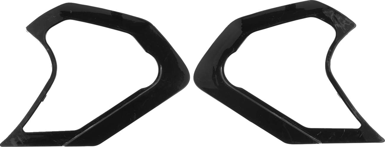 Alpinestars Supertech R10 shield mechanism cover in glossy black, designed for motorcycle racing gear.