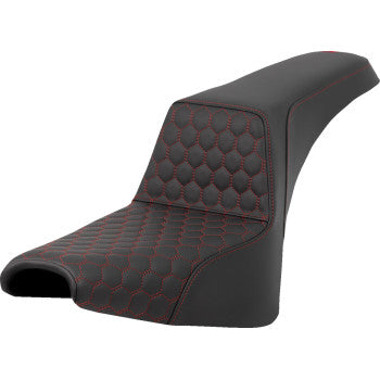 SADDLEMEN Step-Up Seat - Honeycomb - Red Stitching - FXBB/FXST '18-'24 A818-30-177RED - Howling Moto