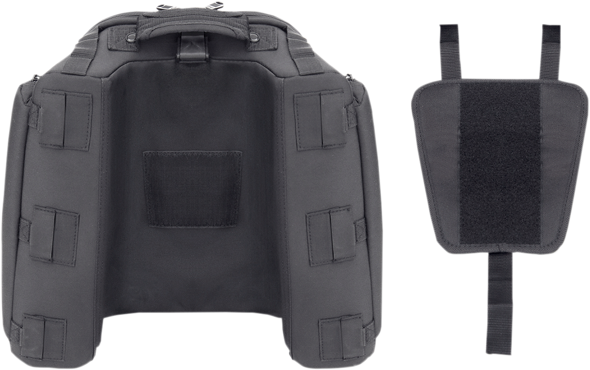 Bill's Exhausts SADDLEMEN Tactical Tail Bag seat, durable motorcycle accessory with tactical design and secure attachment.