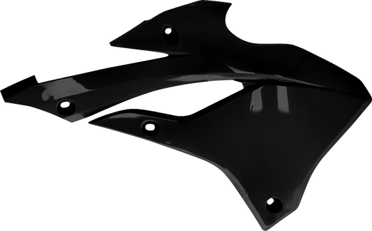 Black ACERBIS radiator shrouds for body protection, designed for off-road or motorcycle use, with visible mounting points and vents.