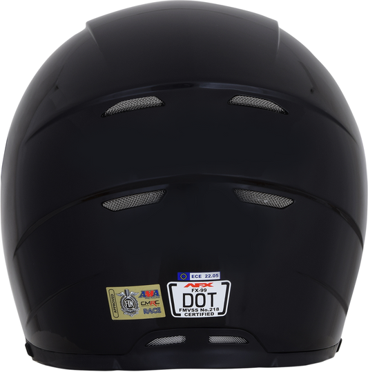 Black AFX FX-99 motorcycle helmet in 2XL size, featuring a sleek design and clear visor, from Bill's Exhausts.