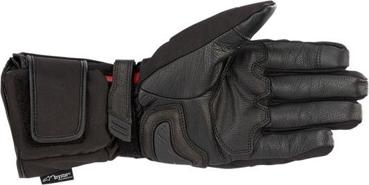 Black Alpinestars HT-5 Heat Tech Drystar gloves in 3XL size, showing the textured glove exterior with branding details.