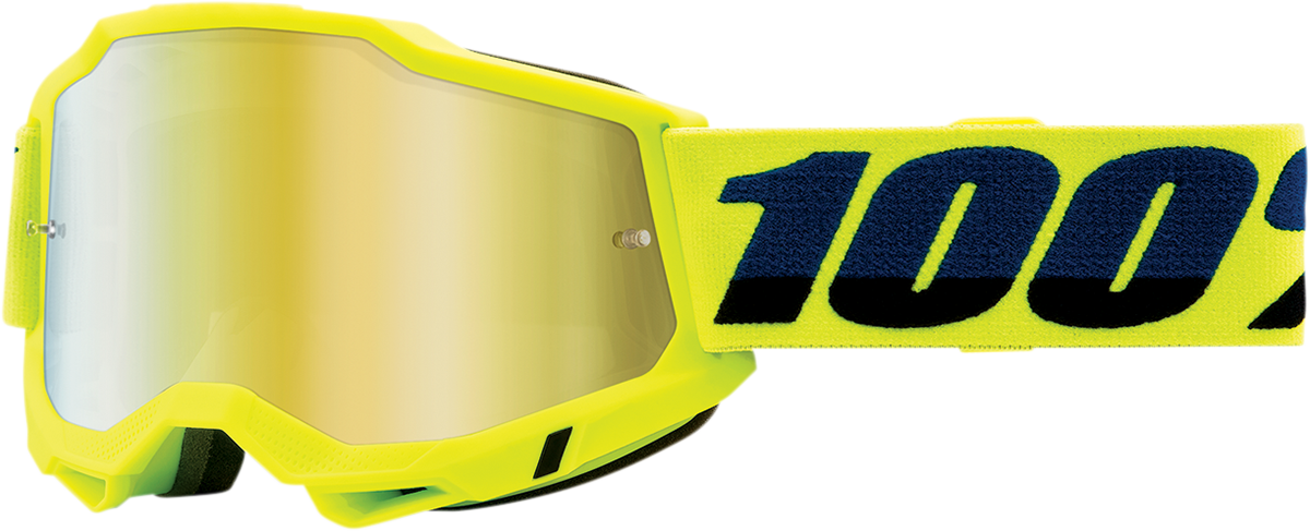 100% Accuri 2 Goggles - Fluo Yellow - Gold Mirror 50014-00003 - Howling Moto