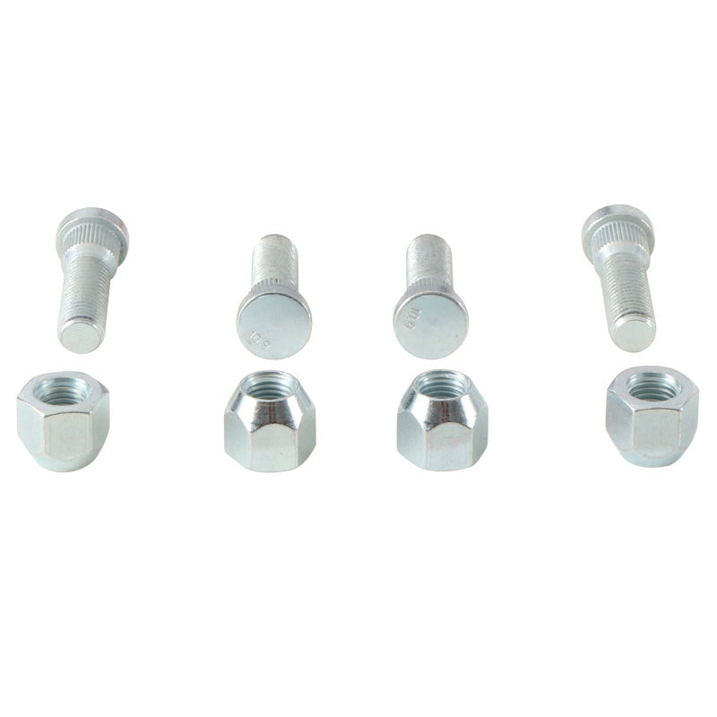 QuadBoss Polaris Brutus HD PTO front wheel stud and nut kit, durable metal components for heavy-duty off-road use.