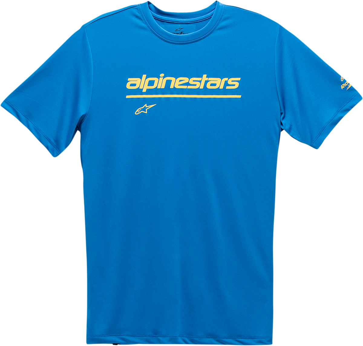 Bill's Exhausts ALPINESTARS Tech Line Up bright blue performance T-shirt, 2XL, with athletic fit and brand logo.