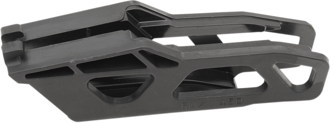 Black Acerbis chain guide for Suzuki motorcycles, designed to protect and guide the bike's chain, shown in a close-up image.