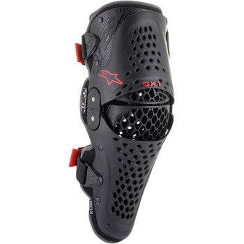 ALPINESTARS SX1 v2 Knee Guards - Black/Red - Howling Moto
