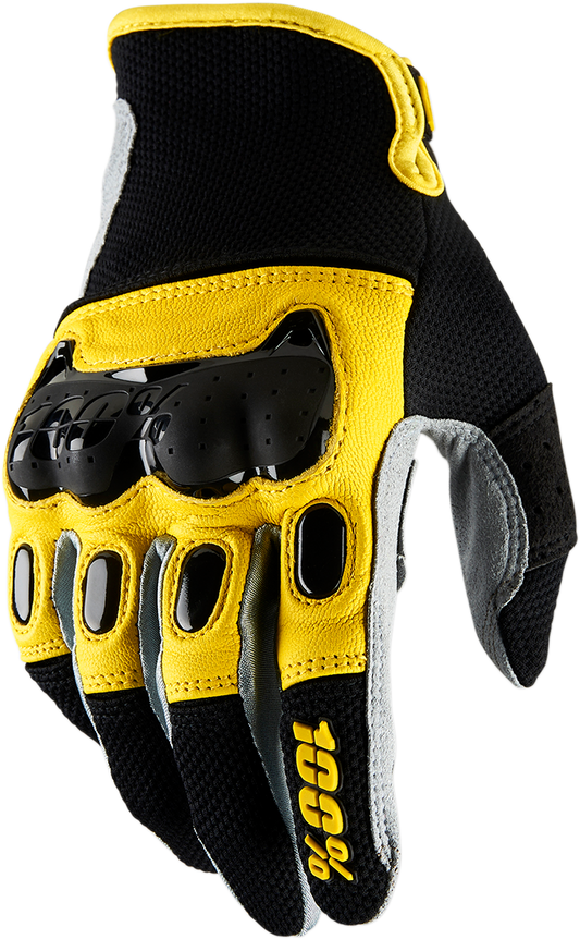 100% Derestricted Gloves - Black/Yellow - Small 10007-014-10 - Howling Moto