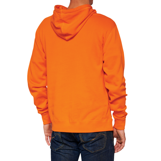 Orange 2XL hoodie featuring a hoodie icon design from Bill's Exhausts, displayed on a plain background.