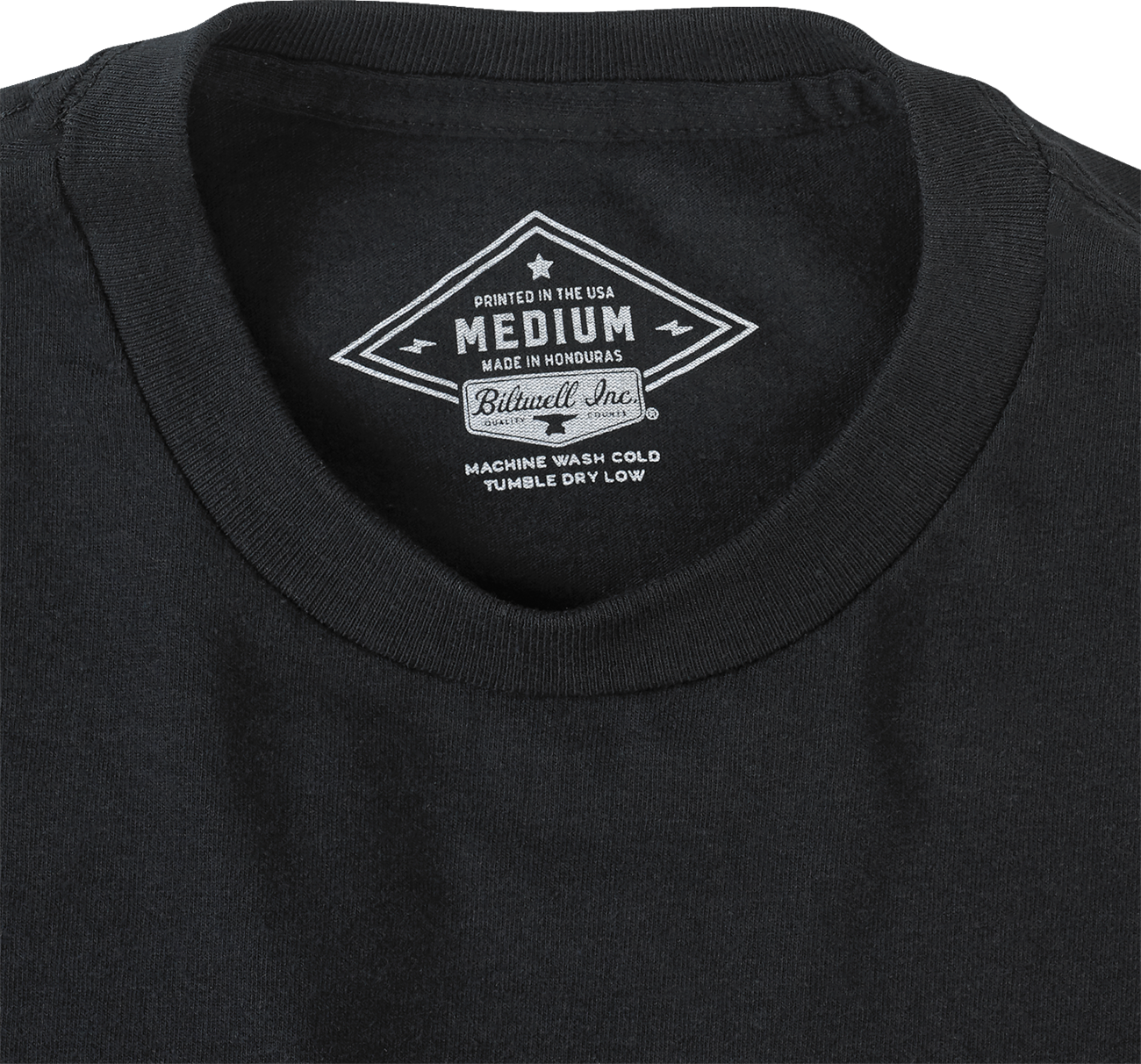 Black BILTWELL Buggy T-Shirt in small size from Bill's Exhausts, featuring a casual fit and graphic design.