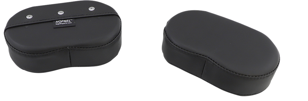 Black SHOW CHROME Deluxe Passenger Armrest for Can-Am F3 motorcycle, designed for comfort and style.