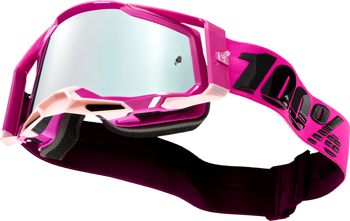 Bill's Exhausts Racecraft 2 Goggles in silver flash mirror with tinted lenses, designed for racing and high-performance activities.