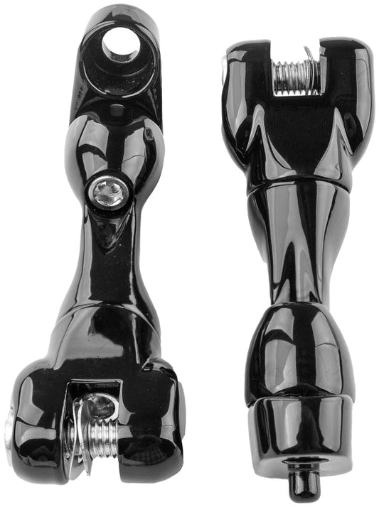 Kuryakyn adjustable passenger peg mount for Harley-Davidson Touring models, featuring metal construction and mounting hardware.