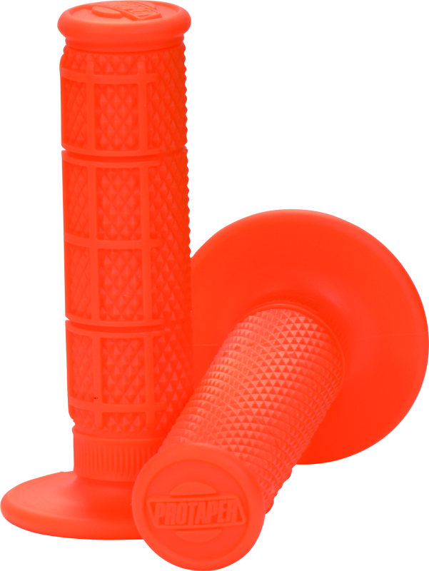 ProTaper 1/3 waffle grips in orange with textured surface for enhanced grip, designed for motocross and motorcycle handlebars.