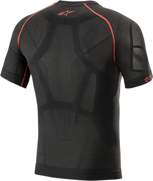 Alpinestars Ride Tech v2 summer short sleeve underwear top in black, XS/S, designed for motorcycle riders' comfort and moisture control.