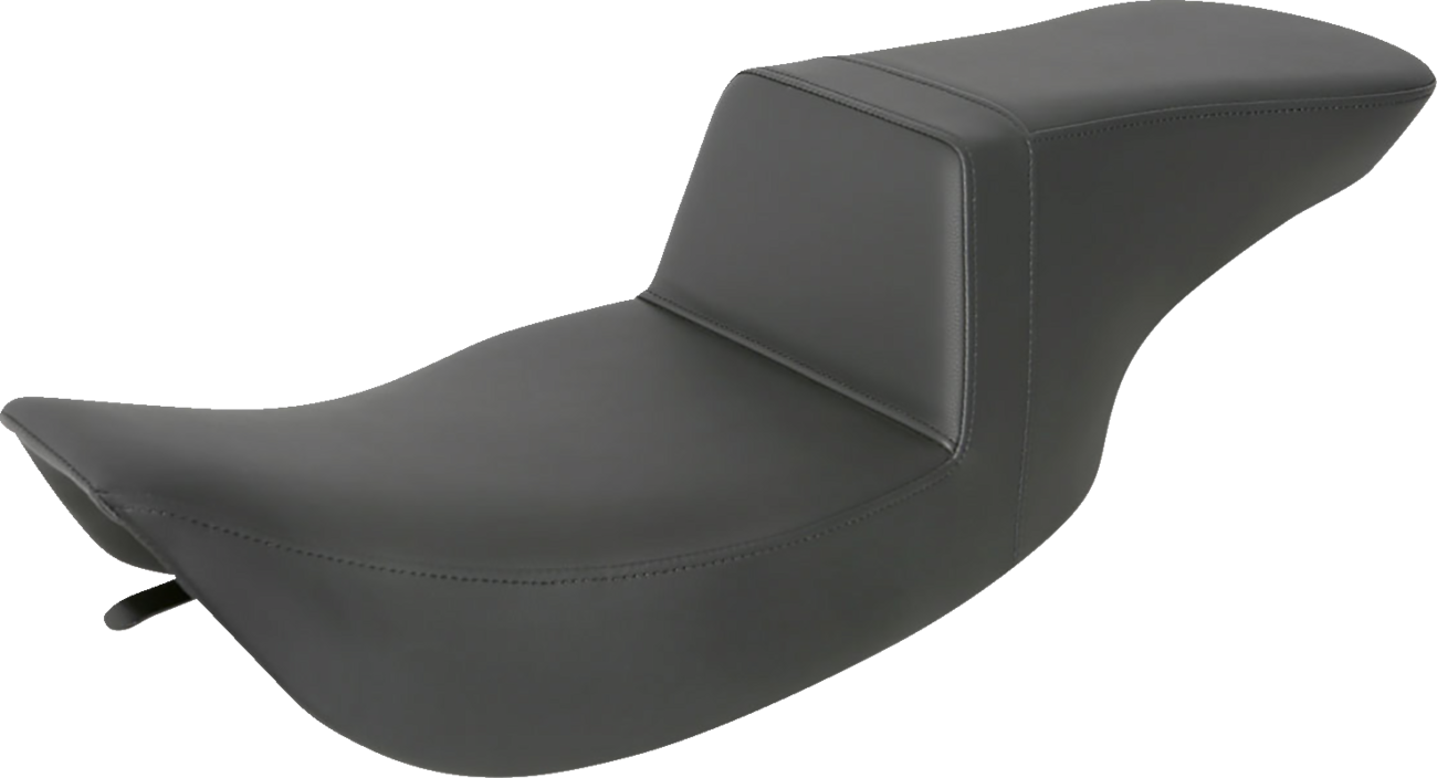 Black SADDLEMEN Step-Up Seat for FLH motorcycles by Bill's Exhausts, featuring smooth surface and ergonomic design.