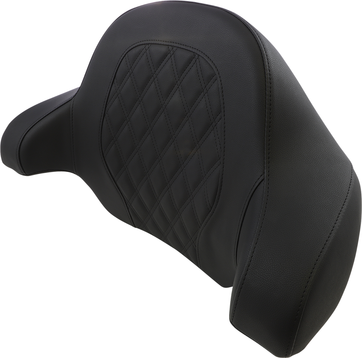 Black SADDLEMEN Tour-Pak Backrest Pad with lattice stitch for FL 2014-2023, designed for step-up seats, by Bill's Exhausts.