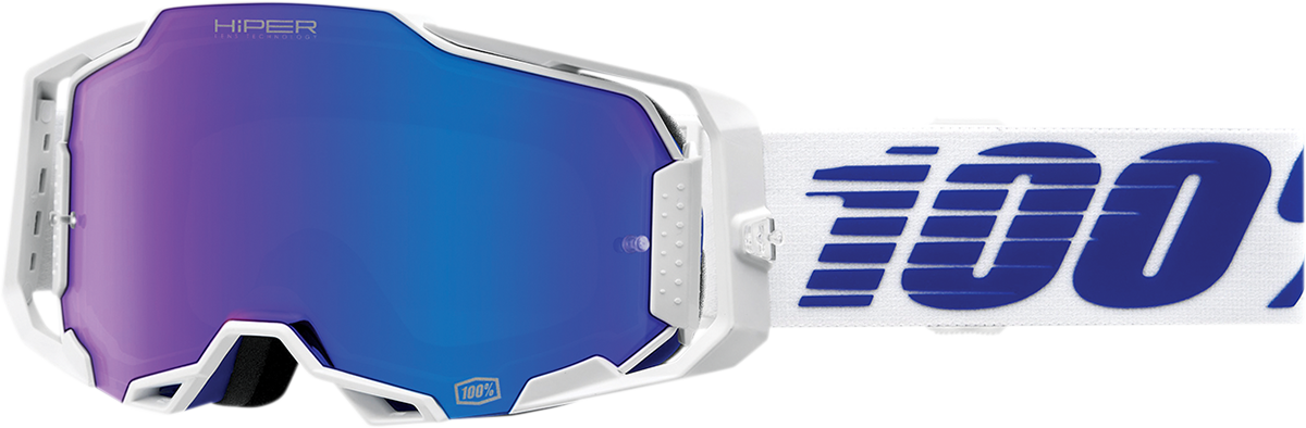 100% Armega Goggles - Izi - HiPER Blue Mirror 50003-00004 - Howling Moto
