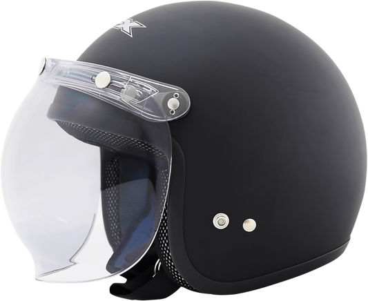 Clear bubble flip shield for helmets, AFX 3-Snap model, designed for Bill's Exhausts helmet parts, shown in the image.