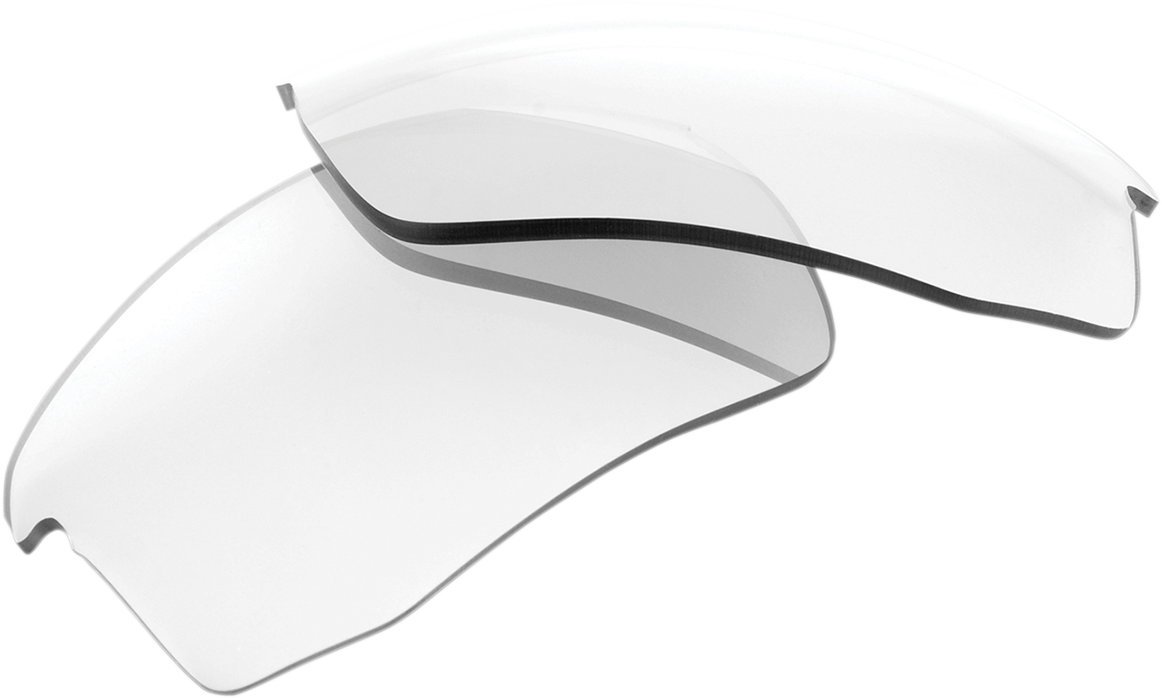 Clear 100% Speedcoupe lenses from Bill's Exhausts, shown in a close-up image highlighting their transparent, durable design.