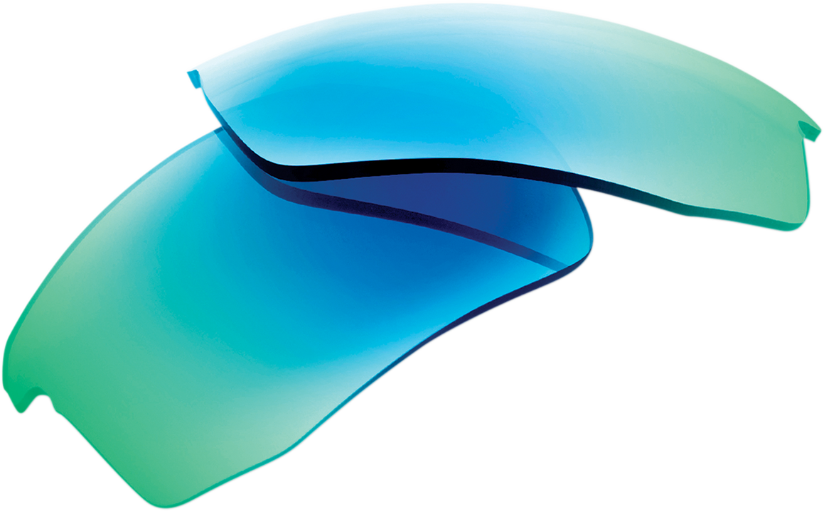 Bill's Exhausts green multilayer mirror lenses for Speedcoupe, featuring reflective green coating and multilayer mirror finish.