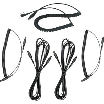 Bill's Exhausts NAVATLAS 2-seat intercom and radio headset kit in black with headsets and microphone, designed for communication.