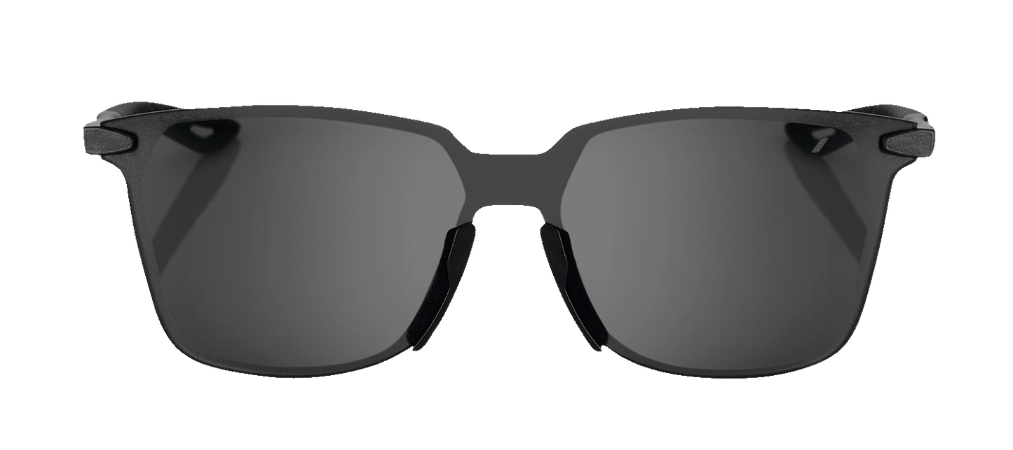 Bill's Exhausts 100% Legere square sunglasses in polished black with smoke lenses, stylish and modern eyewear.