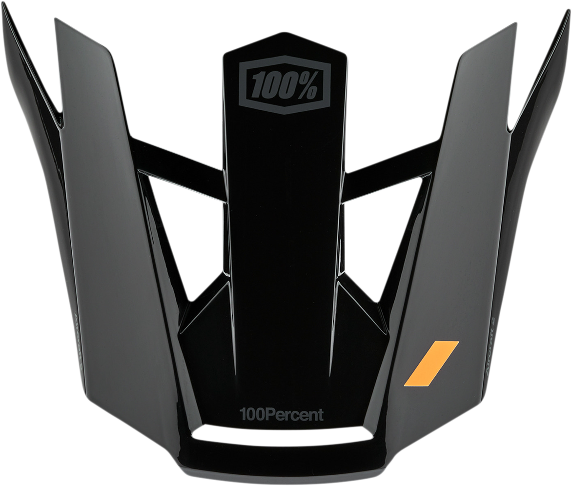 Black 100% Aircraft 2 Visor helmet part by Bill's Exhausts, featuring a sleek black visor for motorcycle helmets.