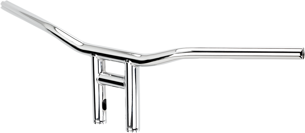 BILTWELL Tyson XL 8-inch chrome handlebar from Bill's Exhausts, featuring a sleek, curved design for motorcycle handlebars.