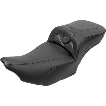 Bill's Exhausts SADDLEMEN Roadsofa™ extended reach motorcycle seat with backrest in carbon fiber for FLTR/FLHX '23-'24 models