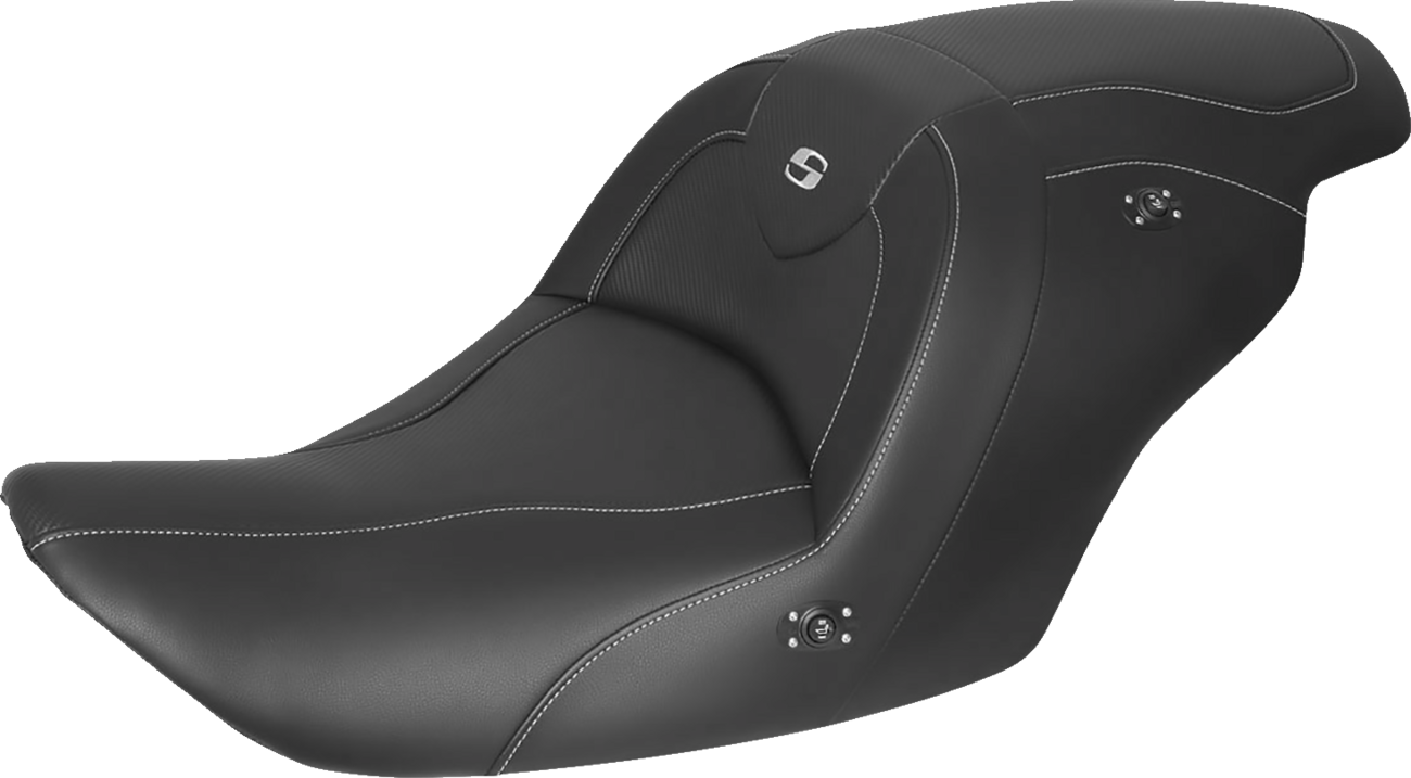 Black SADDLEMEN Roadsofa Carbon Fiber heated motorcycle seat for Honda GL1800 2014-2017, without backrest, by Bill's Exhausts