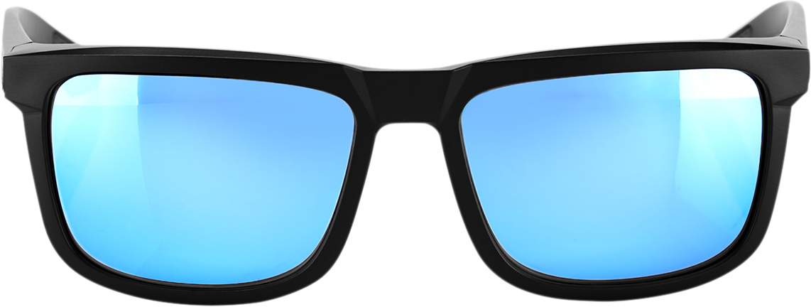 100% Blake Sunglasses - Matte Black - HiPER Blue Mirror 60028-00001 - Howling Moto