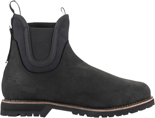 Alpinestars Turnstone Boots in black size US 9.5, featuring rugged design and protective features, displayed on a plain background.