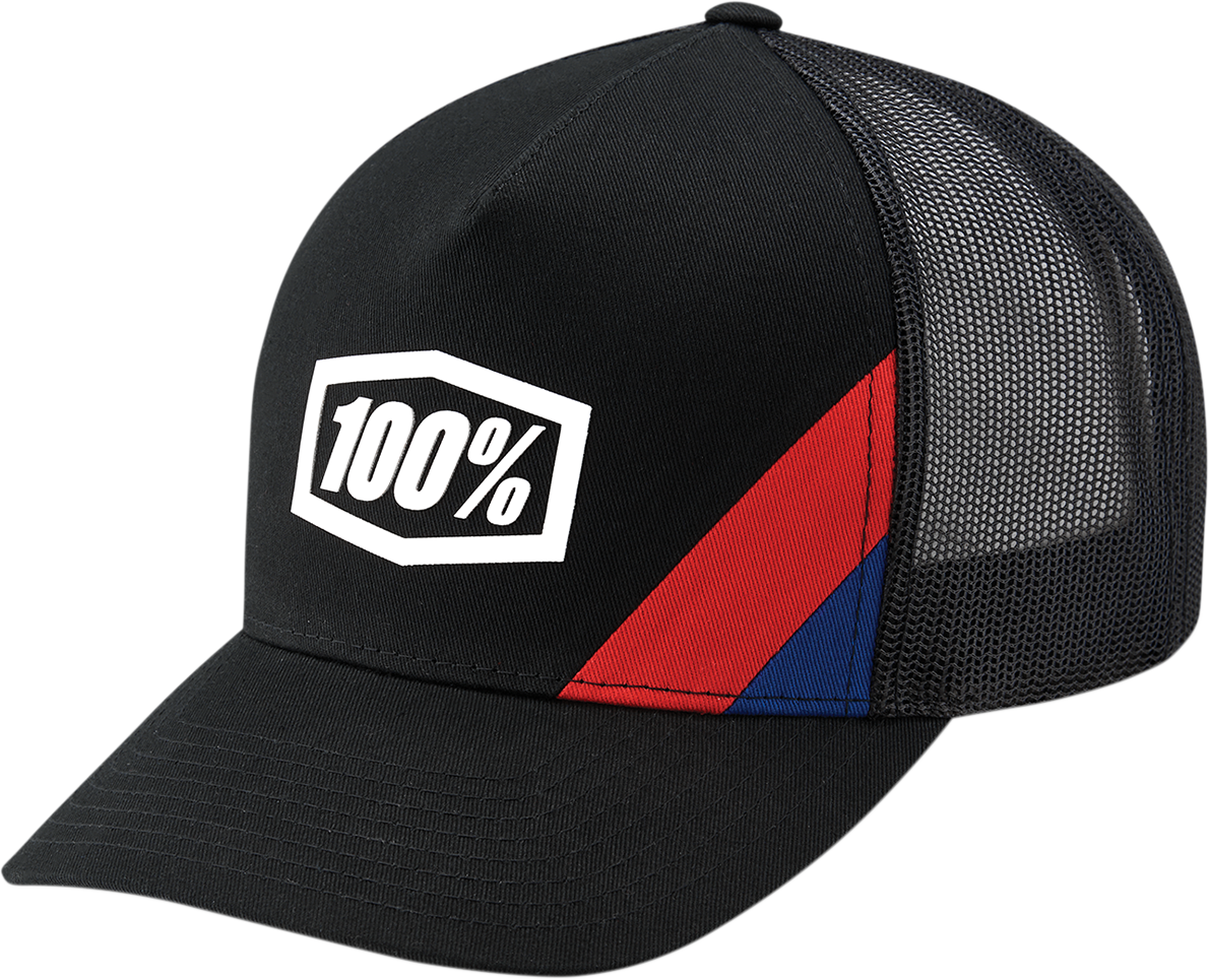 Black Cornerstone X-Fit hat by Bill's Exhausts with adjustable fit and embroidered logo, shown from front view.