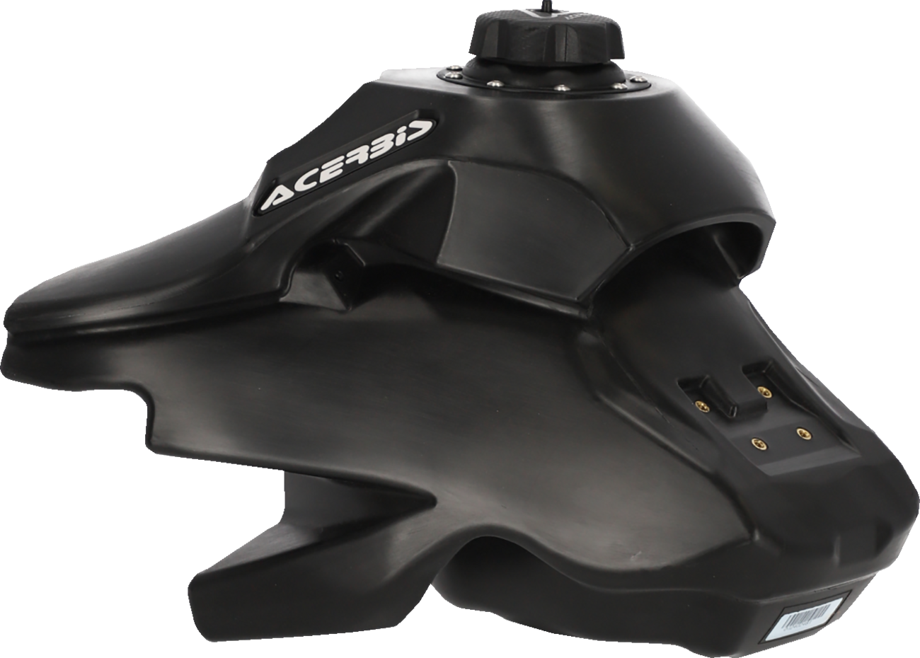 A black Acerbis gas tank for CRF250 and CRF450R motorcycles, showcasing its sleek body design with mounting points.