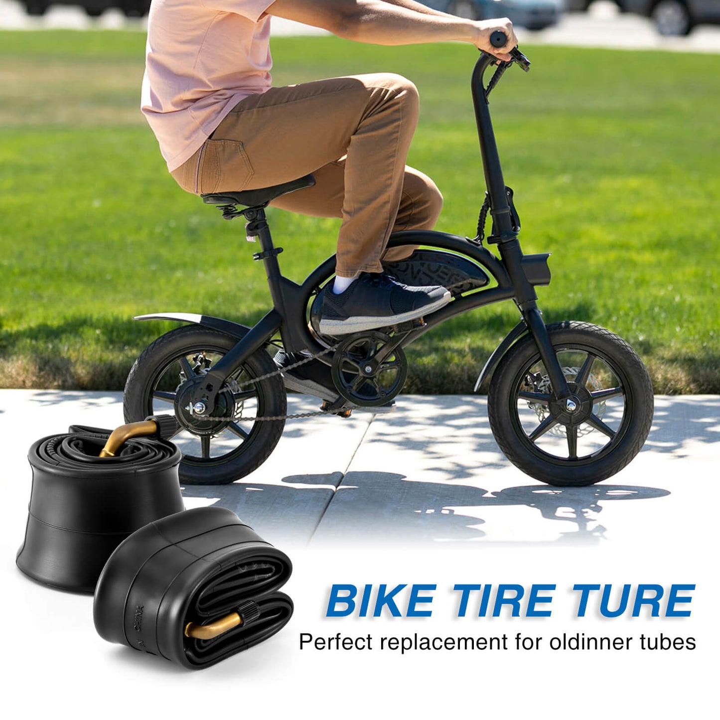 Hycline bicycle inner tube for 14/16x2.125 tires, outdoor bike inner tube with rubber valve for bicycle tires.